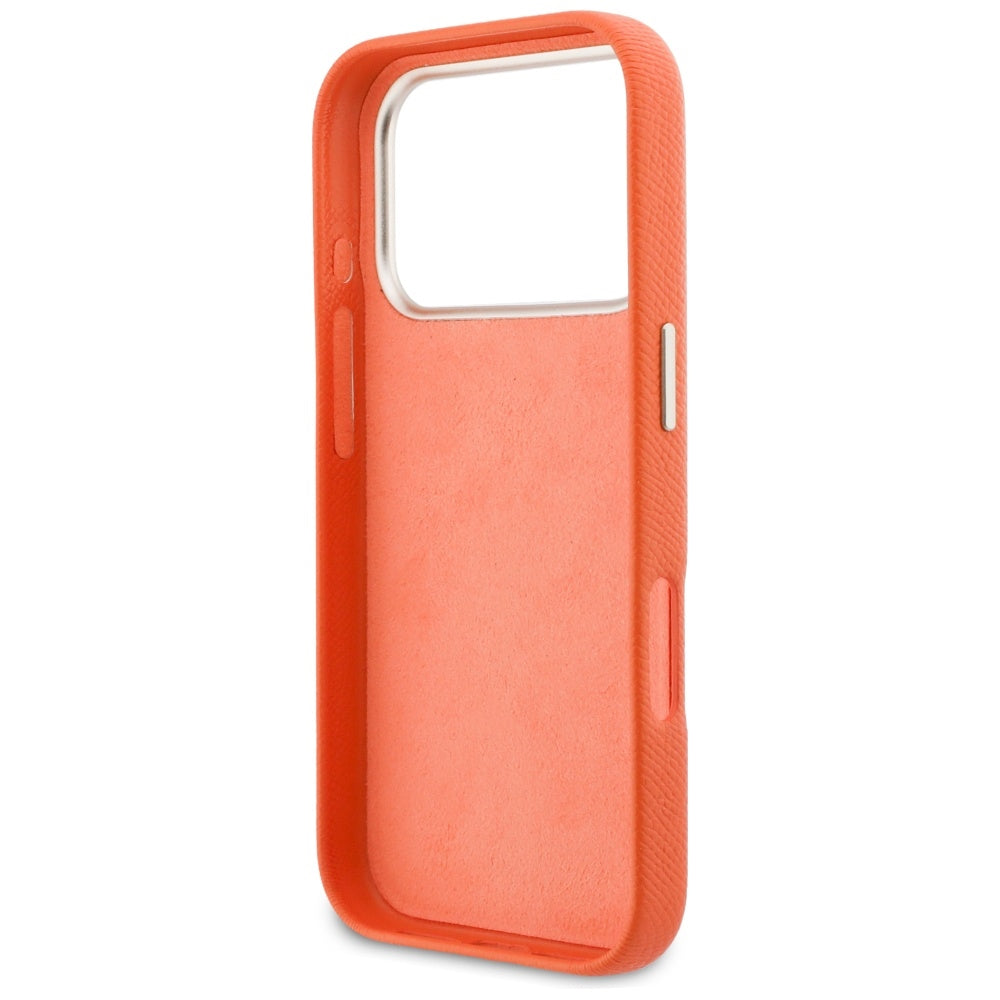 Étui pour Apple iPhone 17 Pro, Guess, Logo Résine, Orange
