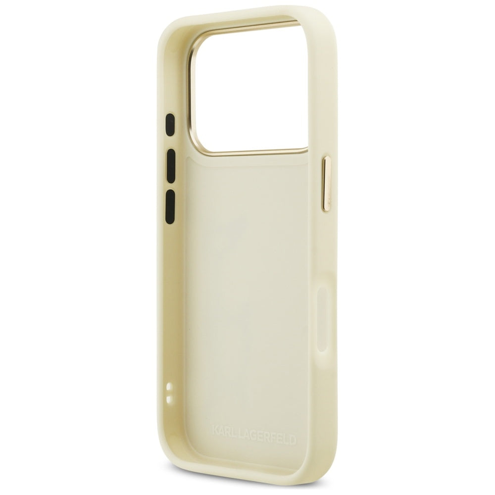 Custodia per Apple iPhone 17 Pro, Karl Lagerfeld, Script Logo, Beige