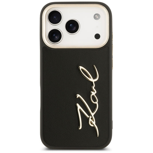 Étui pour Apple iPhone 17 Pro, Karl Lagerfeld, Script Logo, Noir