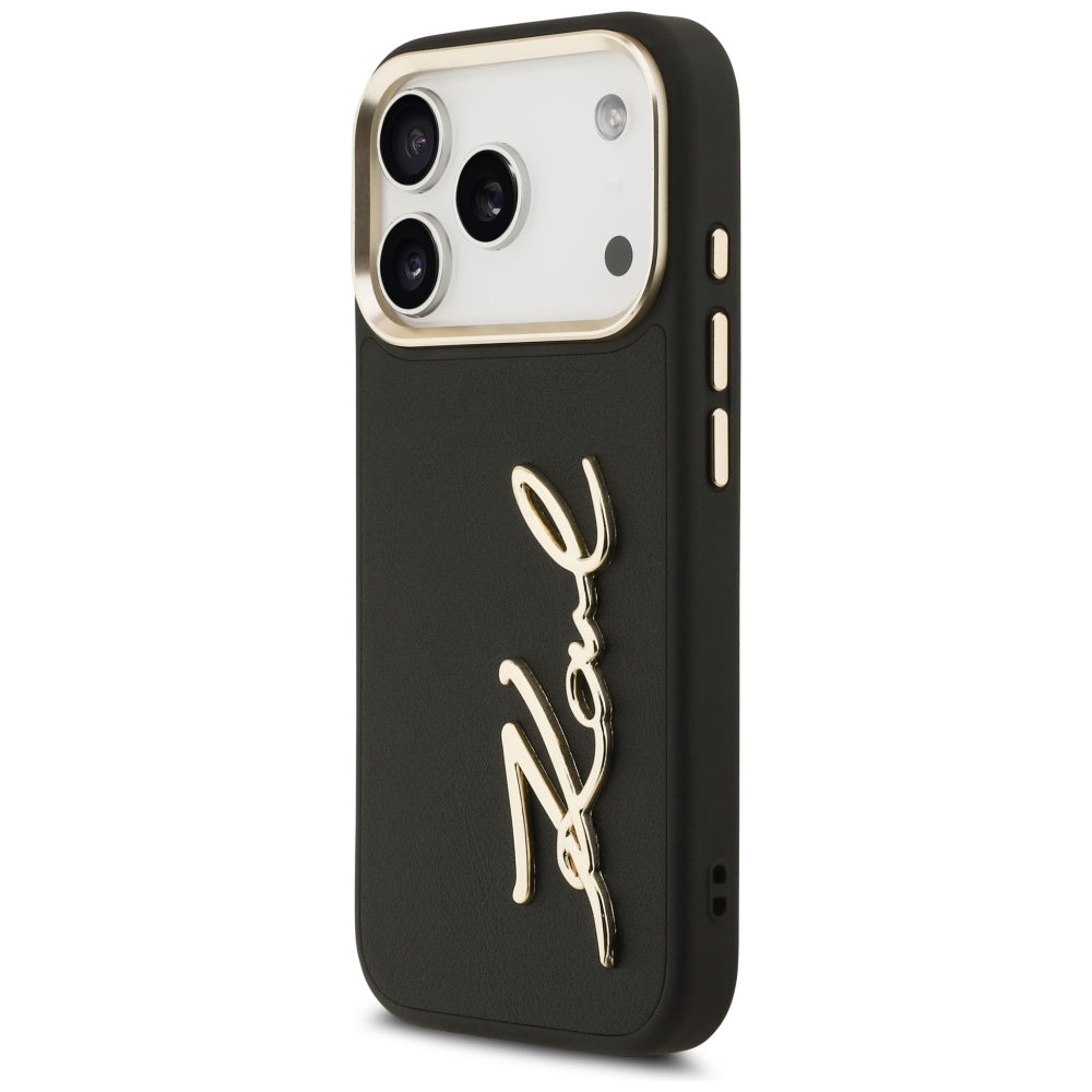 Étui pour Apple iPhone 17 Pro, Karl Lagerfeld, Script Logo, Noir