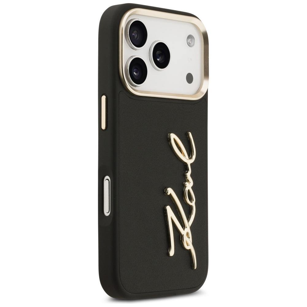 Étui pour Apple iPhone 17 Pro, Karl Lagerfeld, Script Logo, Noir
