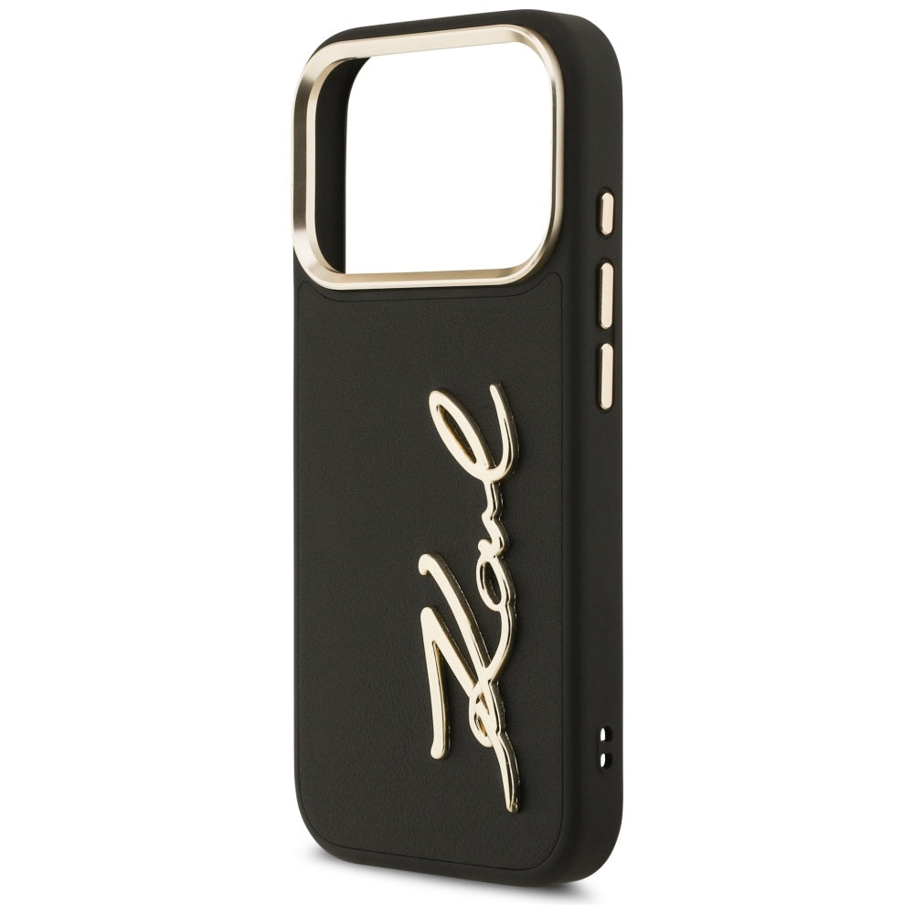 Étui pour Apple iPhone 17 Pro, Karl Lagerfeld, Script Logo, Noir