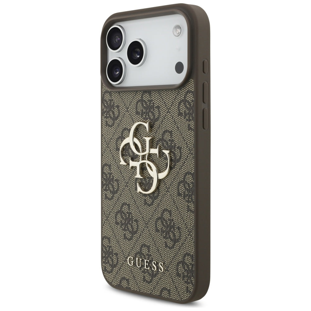 Étui pour Apple iPhone 17 Pro Max, Guess, 4G Classic Logo avec sangle en perle, Marron