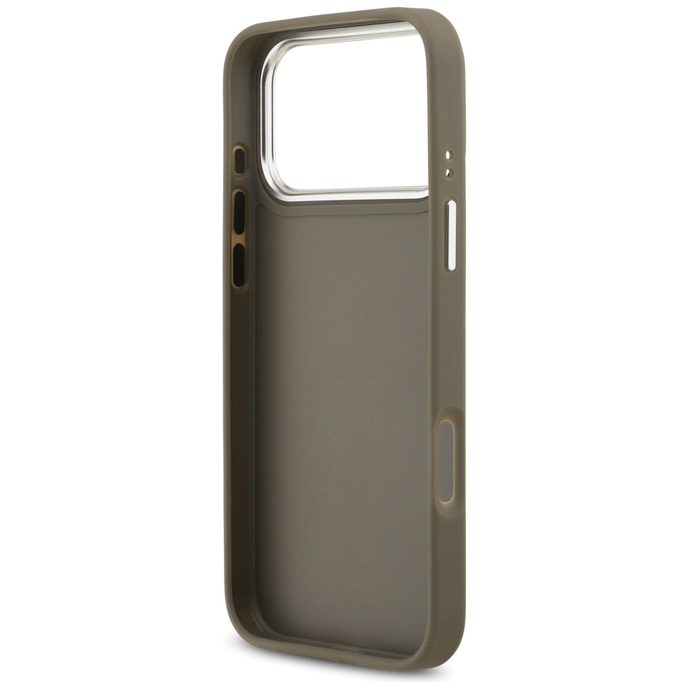 Custodia per Apple iPhone 17 Pro Max, Guess, 4G Grained Big And Classic Logo, Marrone Argentato
