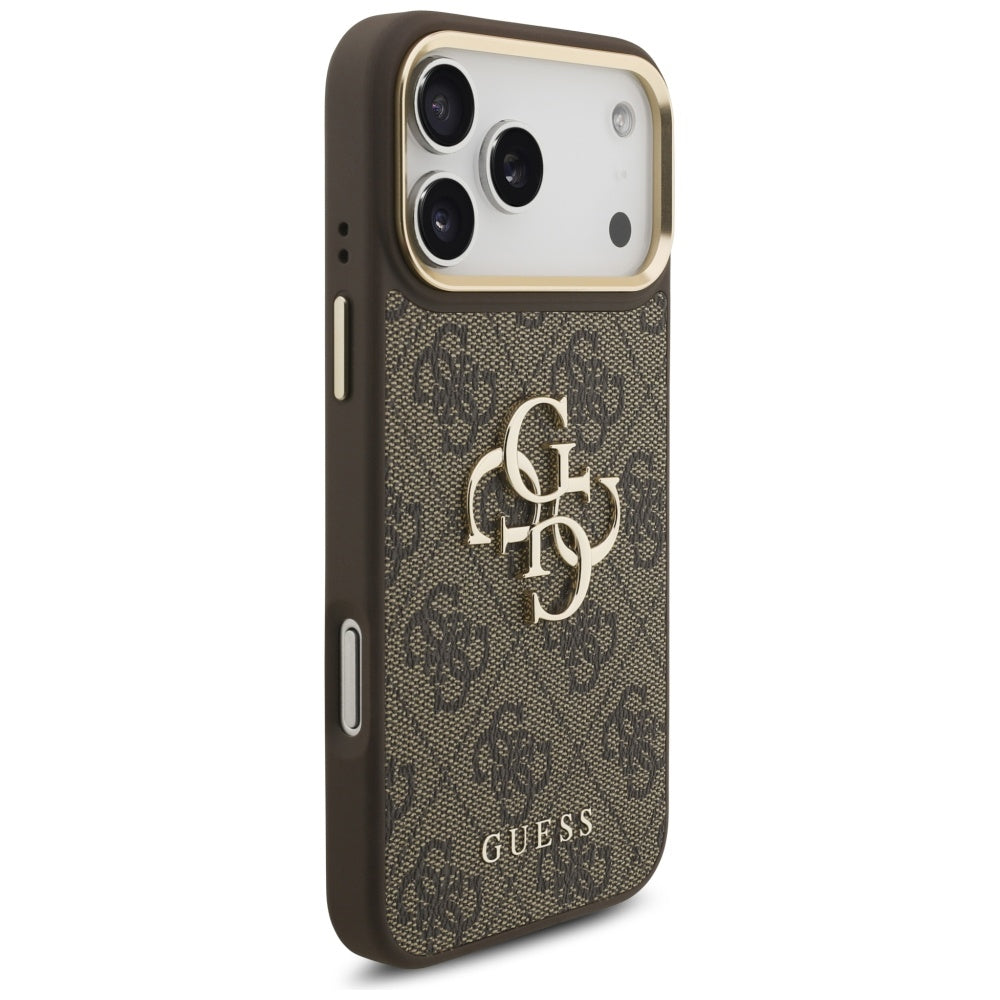 Hülle für Apple iPhone 17 Pro Max, Guess, Big 4G Classic Logo mit großem Riemen, Braun