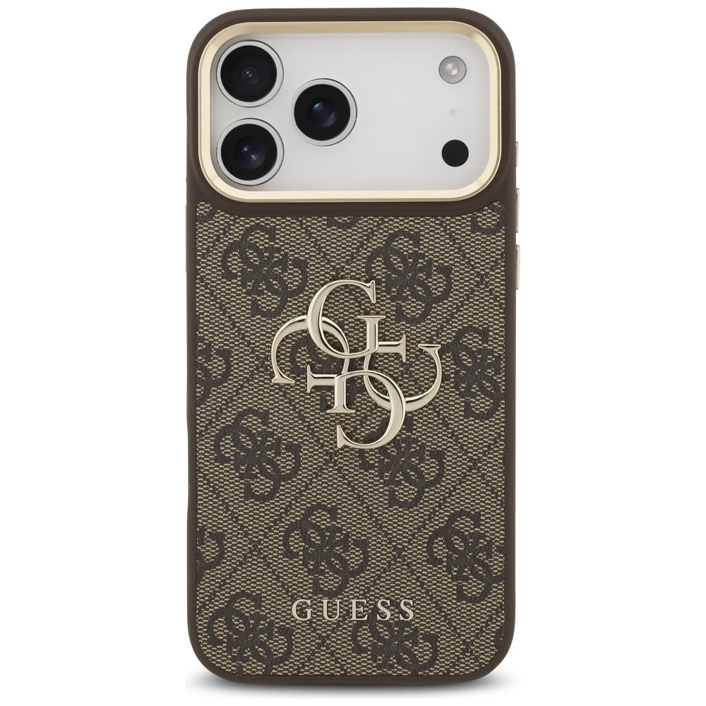 Hülle für Apple iPhone 17 Pro Max, Guess, Big 4G Classic Logo mit großem Riemen, Braun