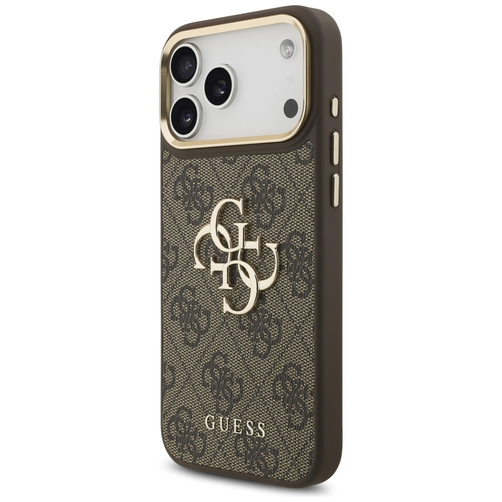Hülle für Apple iPhone 17 Pro Max, Guess, Big 4G Classic Logo mit großem Riemen, Braun
