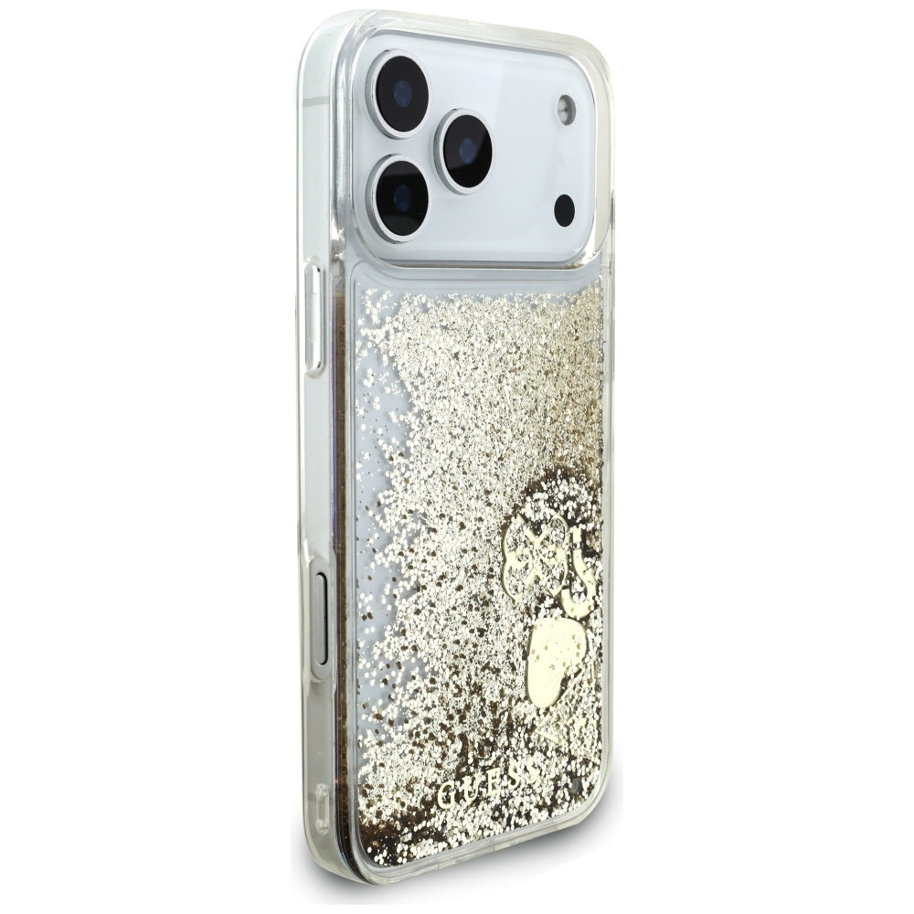Étui pour Apple iPhone 17 Pro Max, Guess, Liquid Glitter Charms, Doré