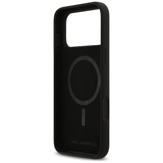 Hülle für Apple iPhone 17 Pro Max, Karl Lagerfeld, Sketch und Logo Karl & Choupette, Schwarz