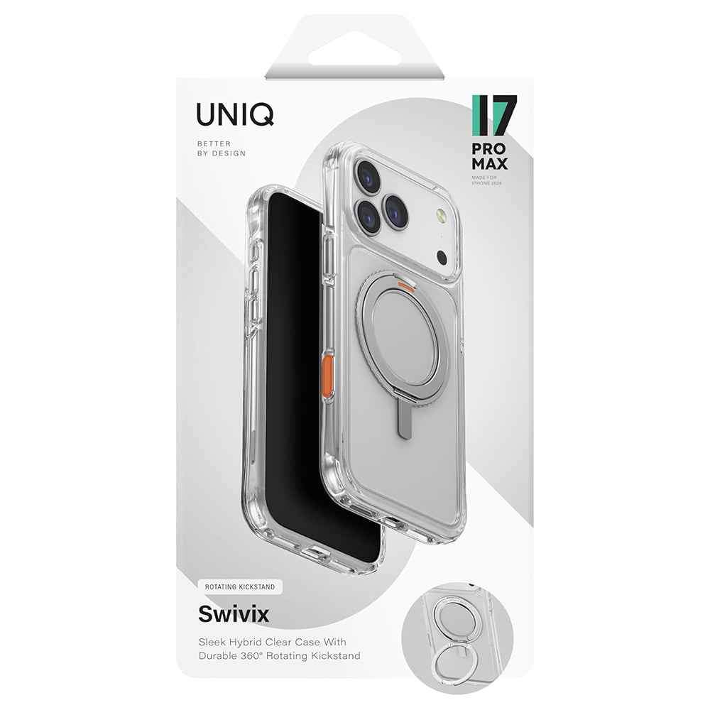 Custodia per Apple iPhone 17 Pro Max, UNIQ, Swivix, Argento