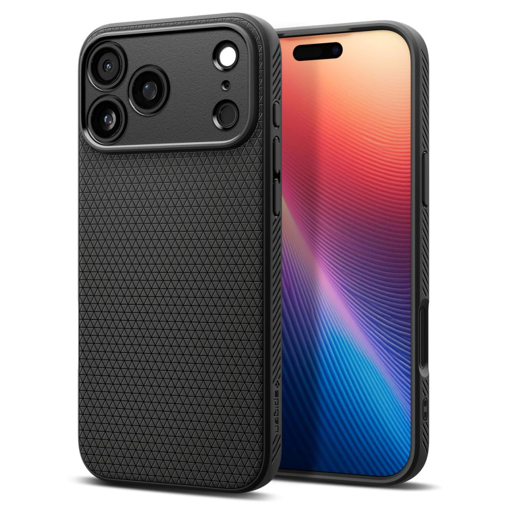 Hülle für Apple iPhone 17 Pro, Spigen, Liquid Air, Mattschwarz ACS10331