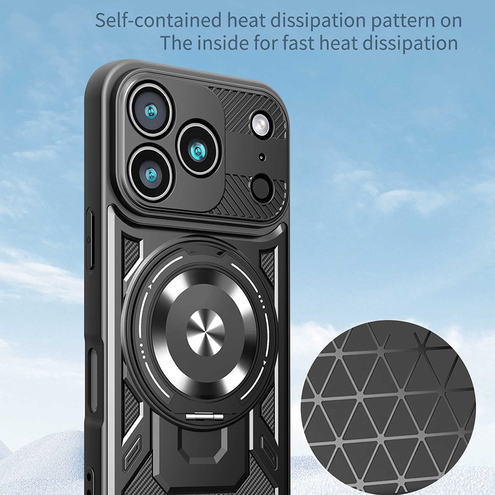 Custodia per Apple iPhone 17 Pro, Techsuit, RuggedCam, Nera