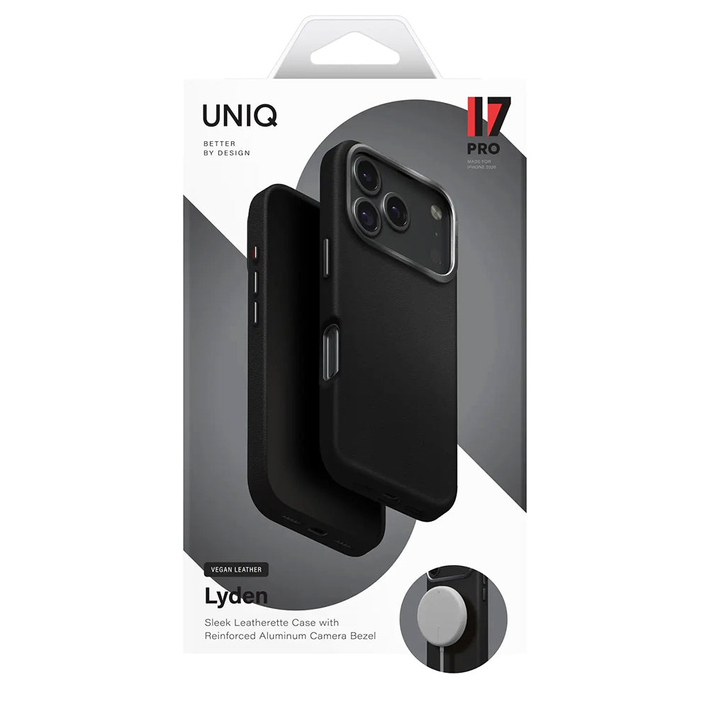 Custodia per Apple iPhone 17 Pro, UNIQ, Lyden Leatherette, Grigio