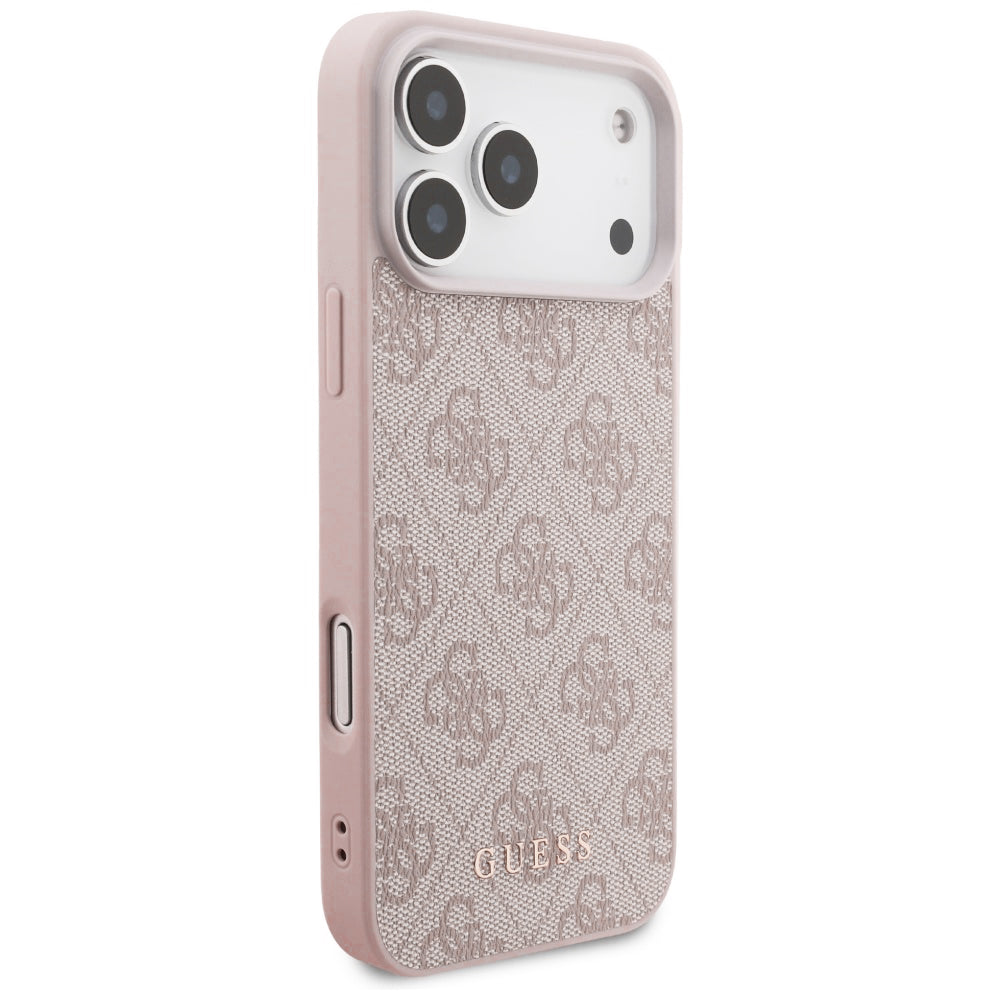 Coque pour Apple iPhone 18 Pro / 17 Pro, Guess, Logo Classique 4G, Rose
