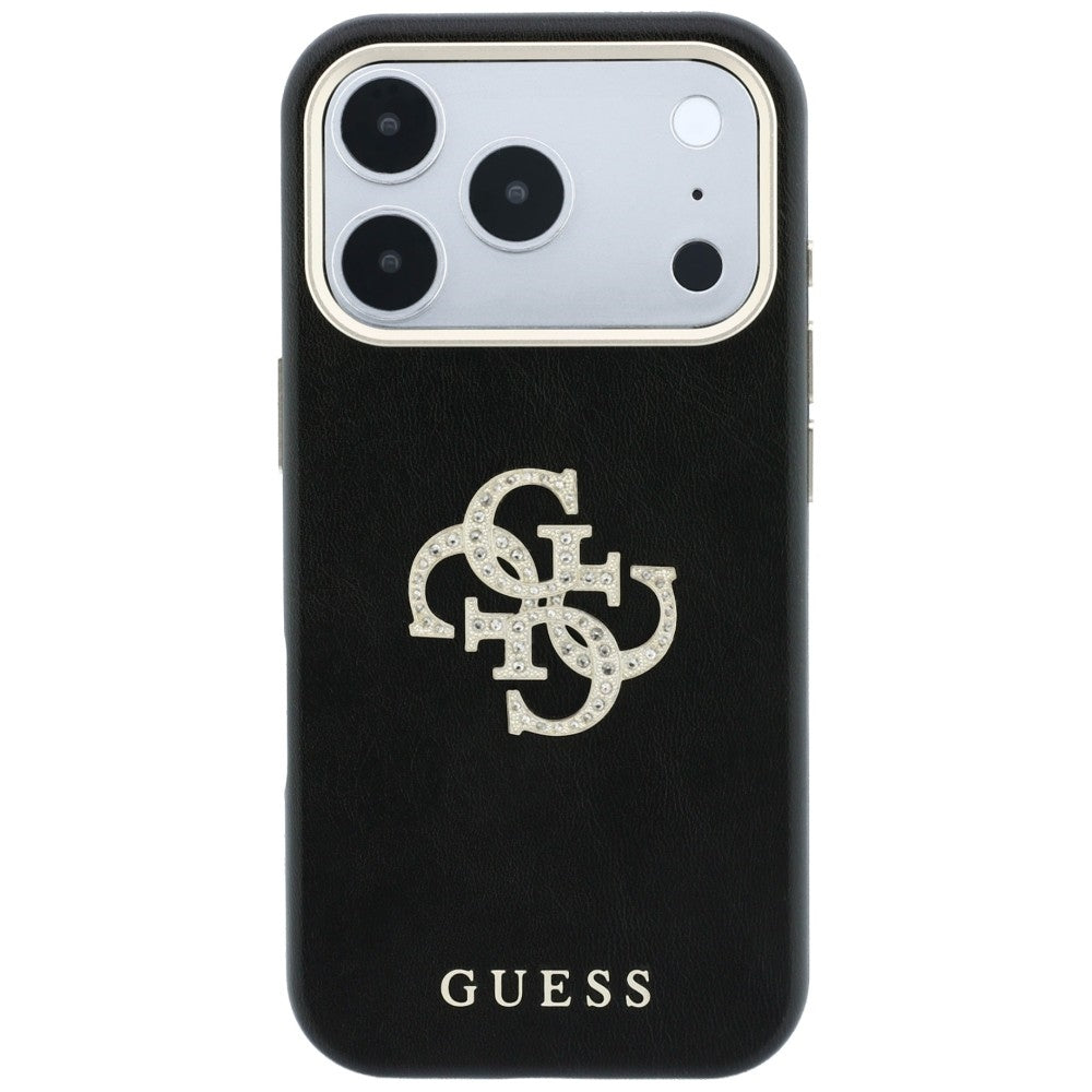 Custodia per Apple iPhone 18 Pro / 17 Pro, Guess, Smooth Big Strass Logo, Nera