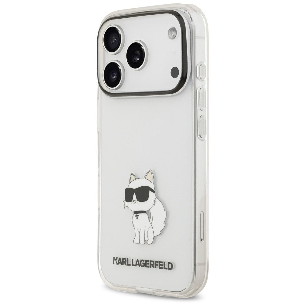 Coque pour Apple iPhone 18 Pro / 17 Pro, Karl Lagerfeld, IML Choupette NFT, transparente