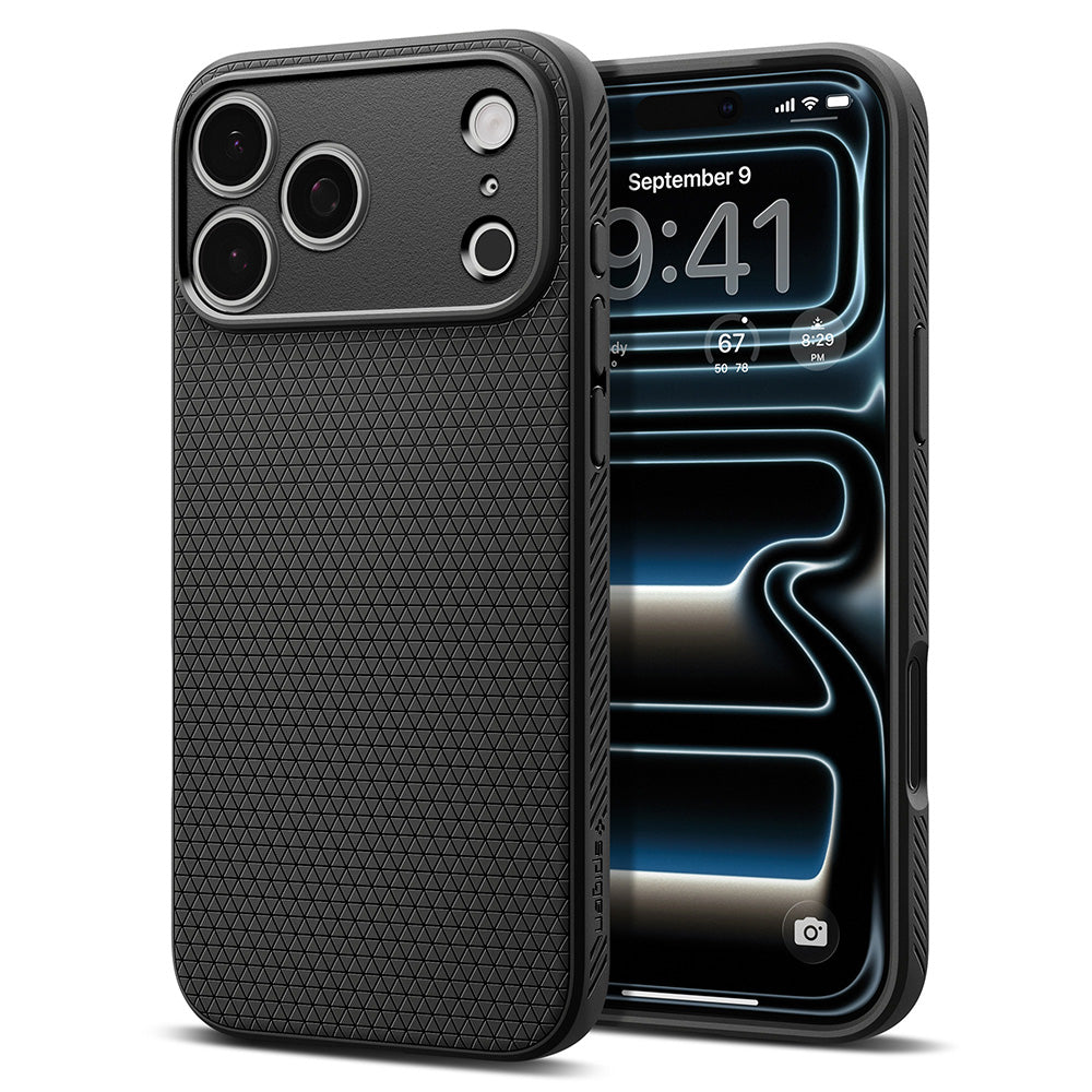 Hülle für Apple iPhone 18 Pro / 17 Pro, Spigen, Liquid Air, Matt Schwarz ACS12149