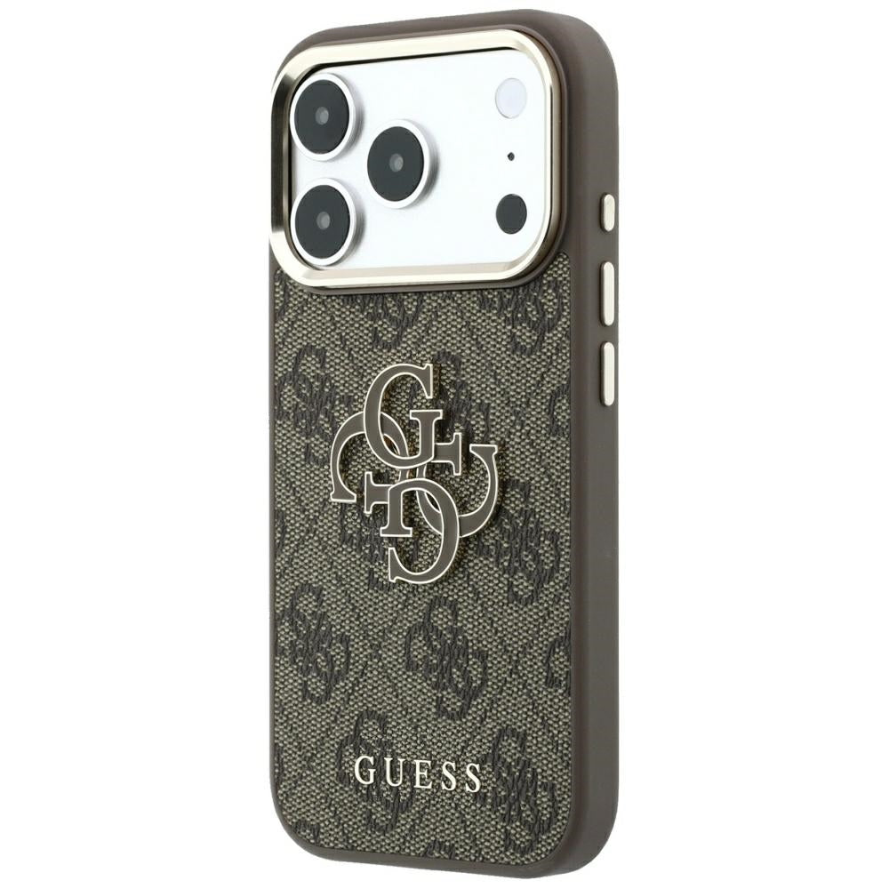 Hülle für Apple iPhone 18 Pro Max / 17 Pro Max, Guess, 4G Big Resin Logo, Braun