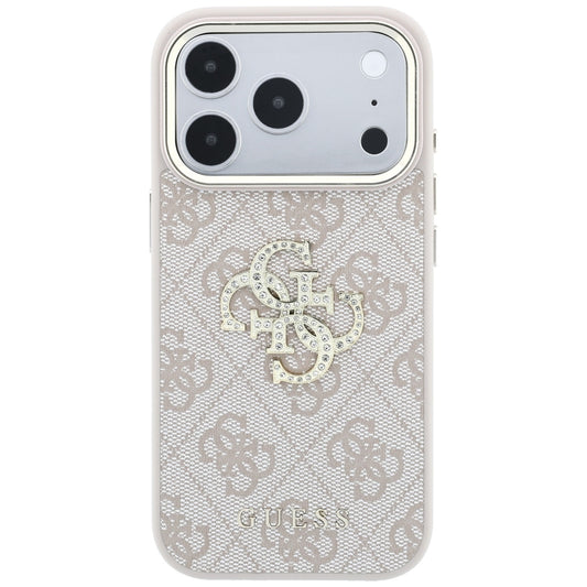 Custodia per Apple iPhone 18 Pro Max / 17 Pro Max, Guess, 4G Big Strass Logo, Rosa