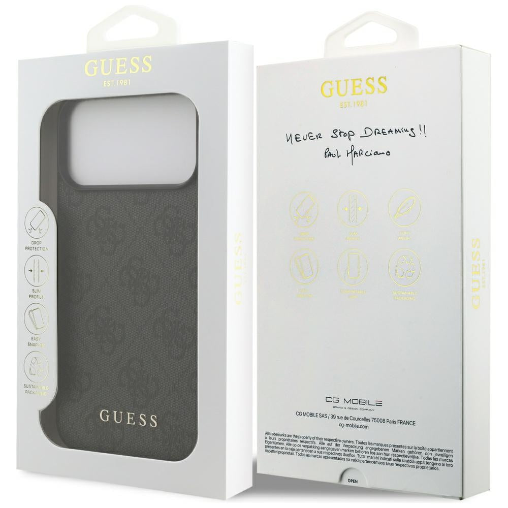 Coque pour Apple iPhone 18 Pro Max / 17 Pro Max, Guess, Logo Classique 4G, Noire