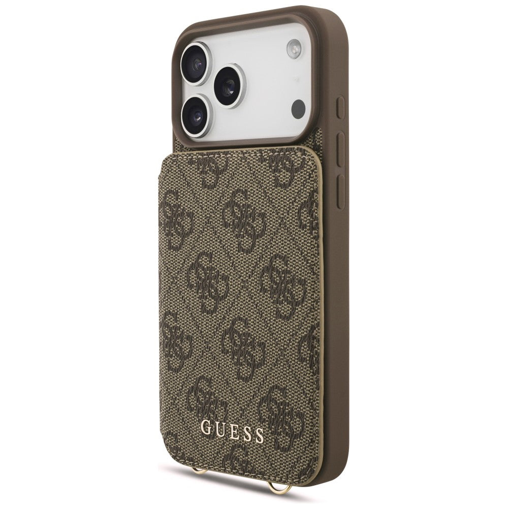Custodia per Apple iPhone 18 Pro Max / 17 Pro Max, Guess, 4G Crossbody Cardslot, Marrone
