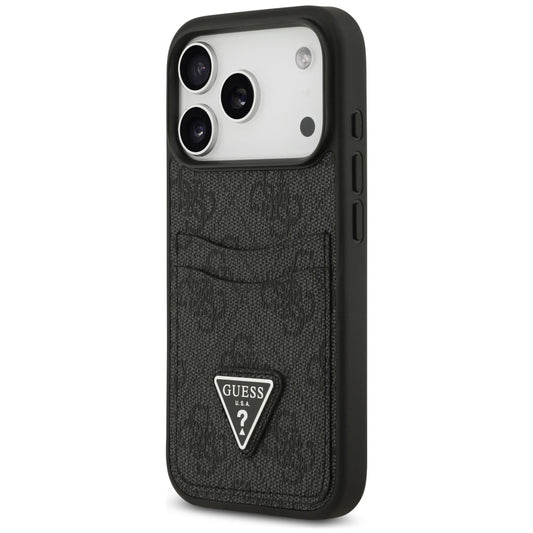Hülle für Apple iPhone 18 Pro Max / 17 Pro Max, Guess, 4G Double Card Triangle, Schwarz