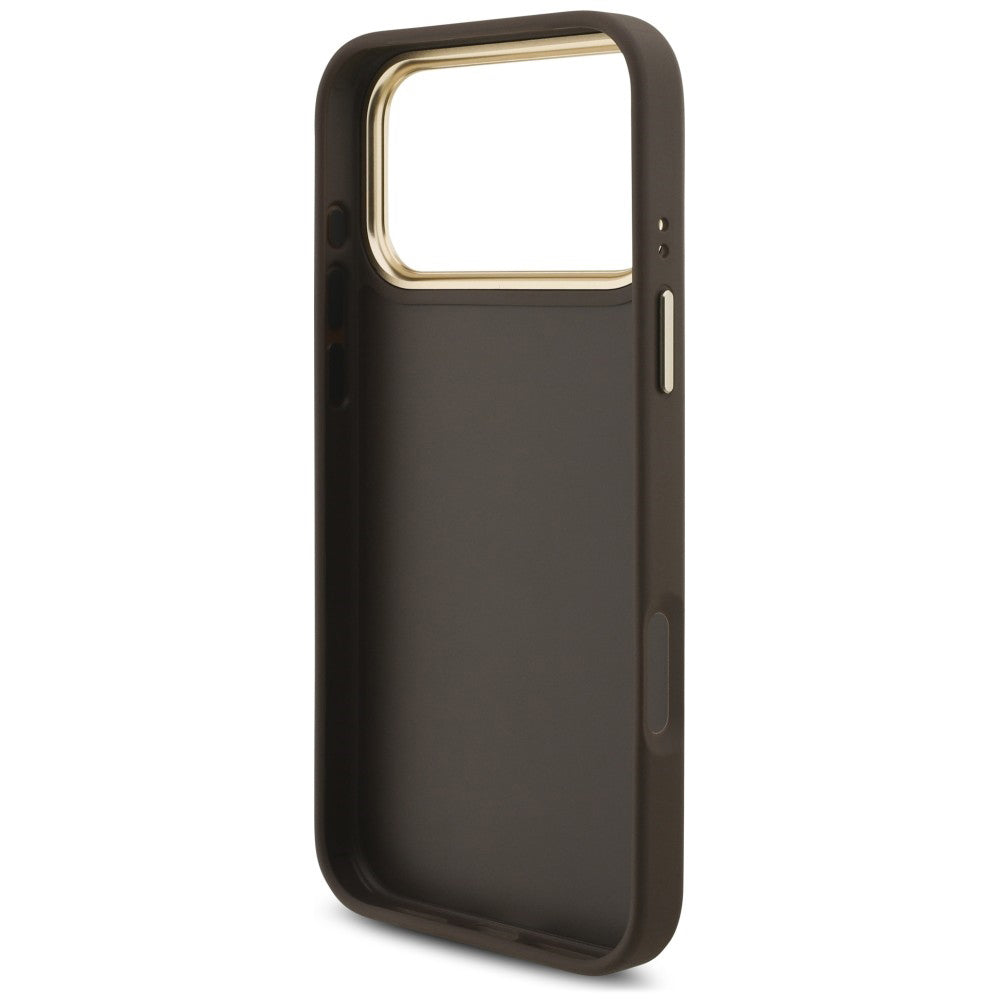 Custodia per Apple iPhone 18 Pro Max / 17 Pro Max, Guess, Big 4G Classic Logo & Big Strap Metal Buttons, Marrone