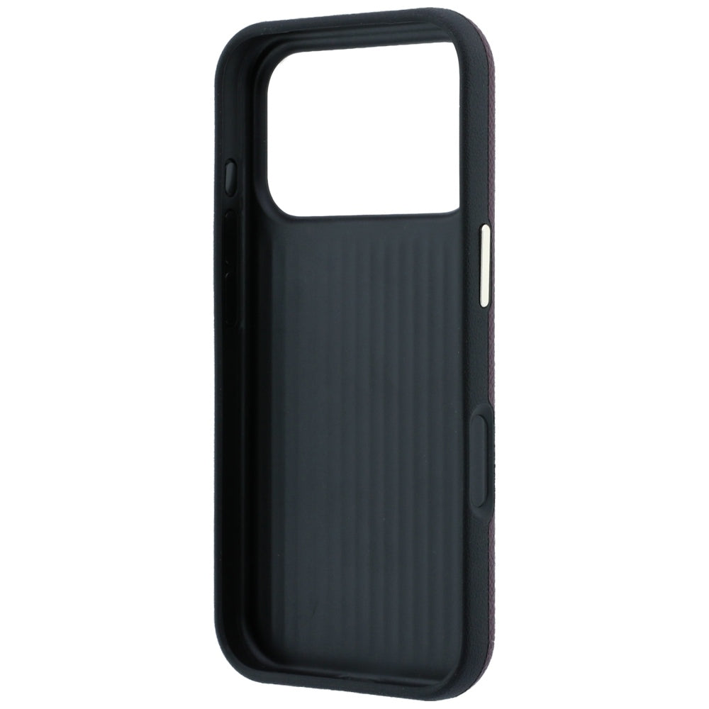 Custodia per Apple iPhone 18 Pro Max / 17 Pro Max, Guess, Logo Grande in Resina Granulata, Vinaccia