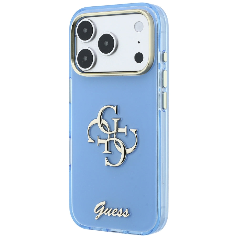 Hülle für Apple iPhone 18 Pro Max / 17 Pro Max, Guess, IML 4G Metal Script, Blau