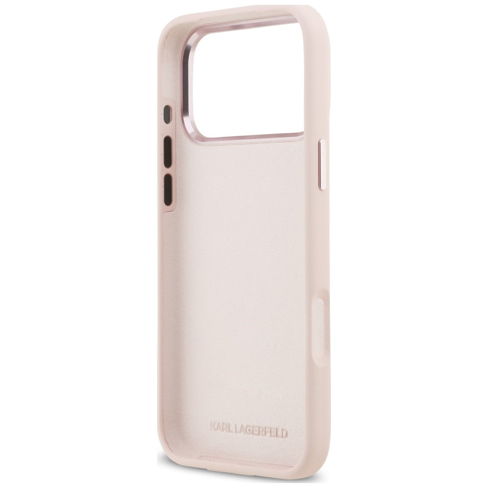 Custodia per Apple iPhone 18 Pro Max / 17 Pro Max, Karl Lagerfeld, Choupette Metal Pin, Rosa