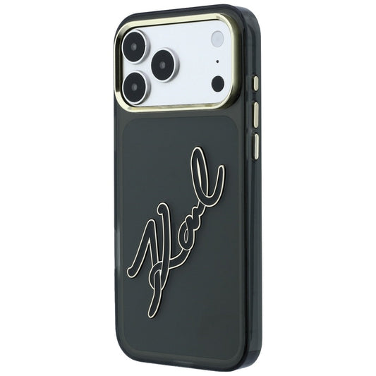 Custodia per Apple iPhone 18 Pro Max / 17 Pro Max, Karl Lagerfeld, IML Big Signature Resina Logo Cornice Metallica, Nera