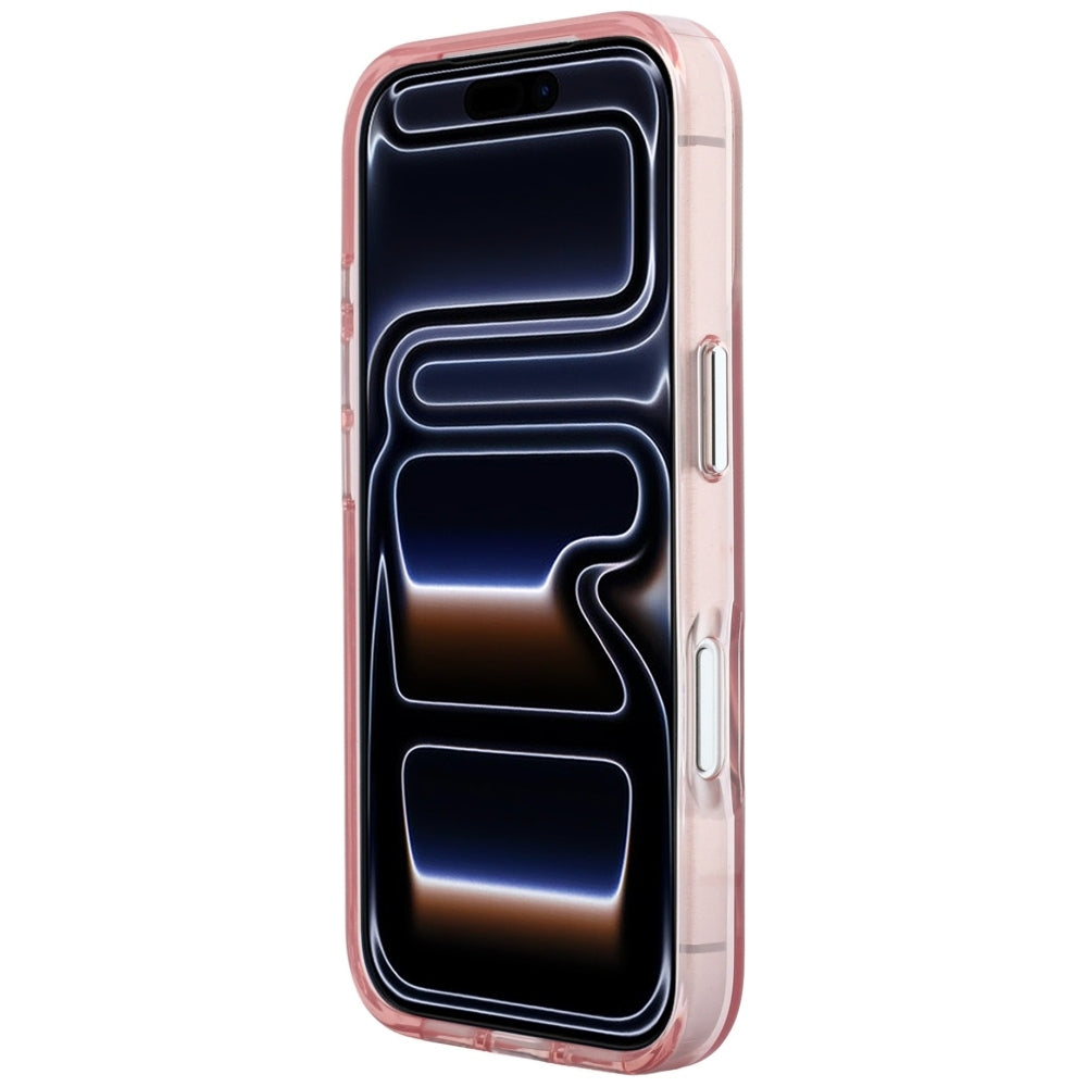 Custodia per Apple iPhone 18 Pro Max / 17 Pro Max, Karl Lagerfeld, IML Big Signature Resina Logo Cornice Metallica, Rosa
