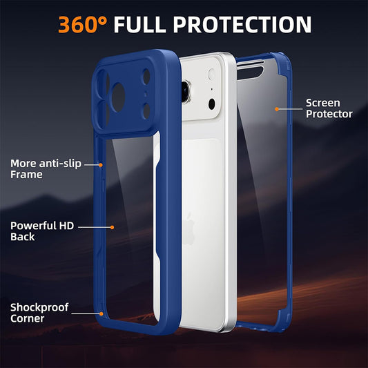 Coque pour Apple iPhone 18 Pro Max / 17 Pro Max, Techsuit, ColorVerse 360, Bleue