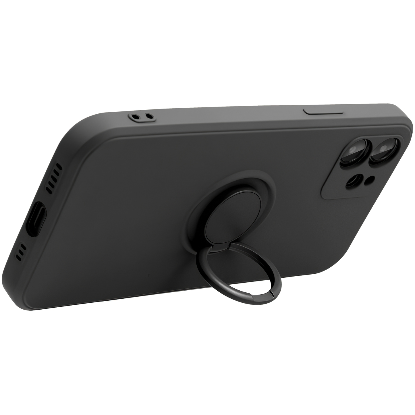 Coque pour Apple iPhone 16 Pro Max, OEM, Anneau en silicone, Noire