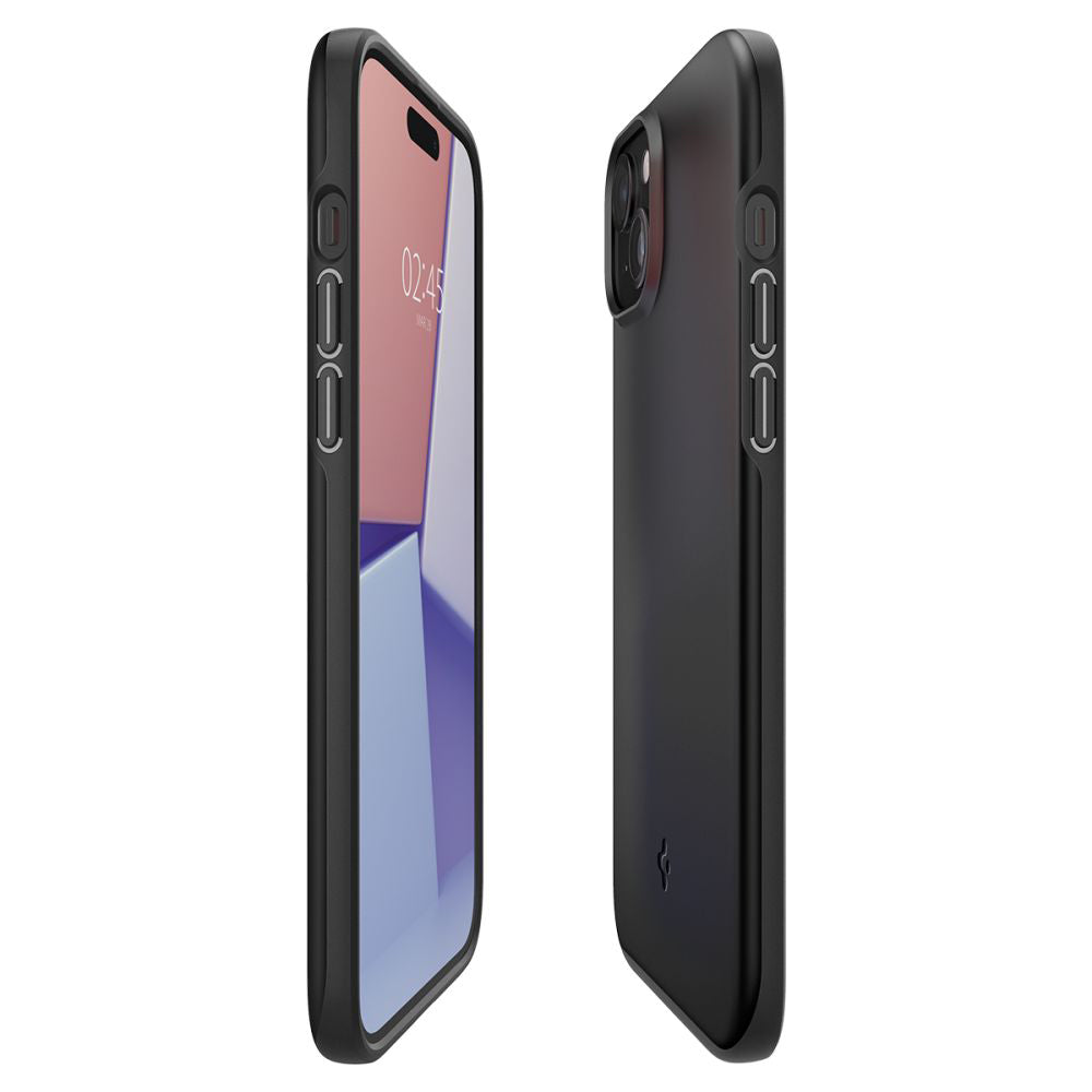 Custodia per Apple iPhone 15, Spigen, Thin Fit, Nera ACS06776