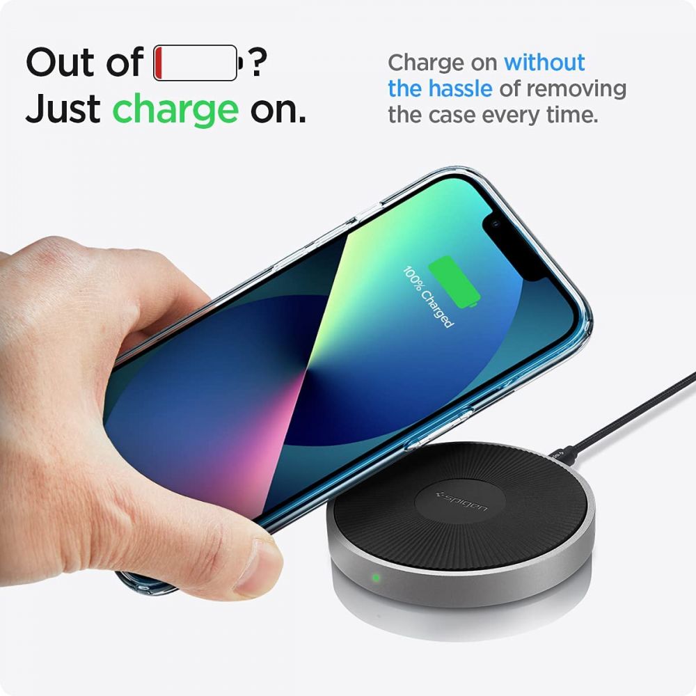 Custodia per Apple iPhone 13, Spigen, a cristalli liquidi, trasparente