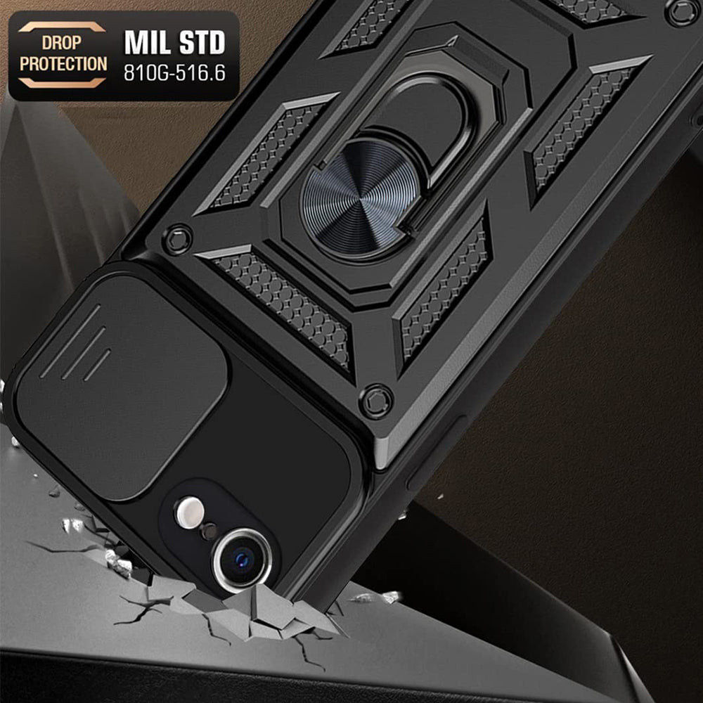 Custodia per Apple iPhone 6 / 6s, Techsuit, CamShield, Nera