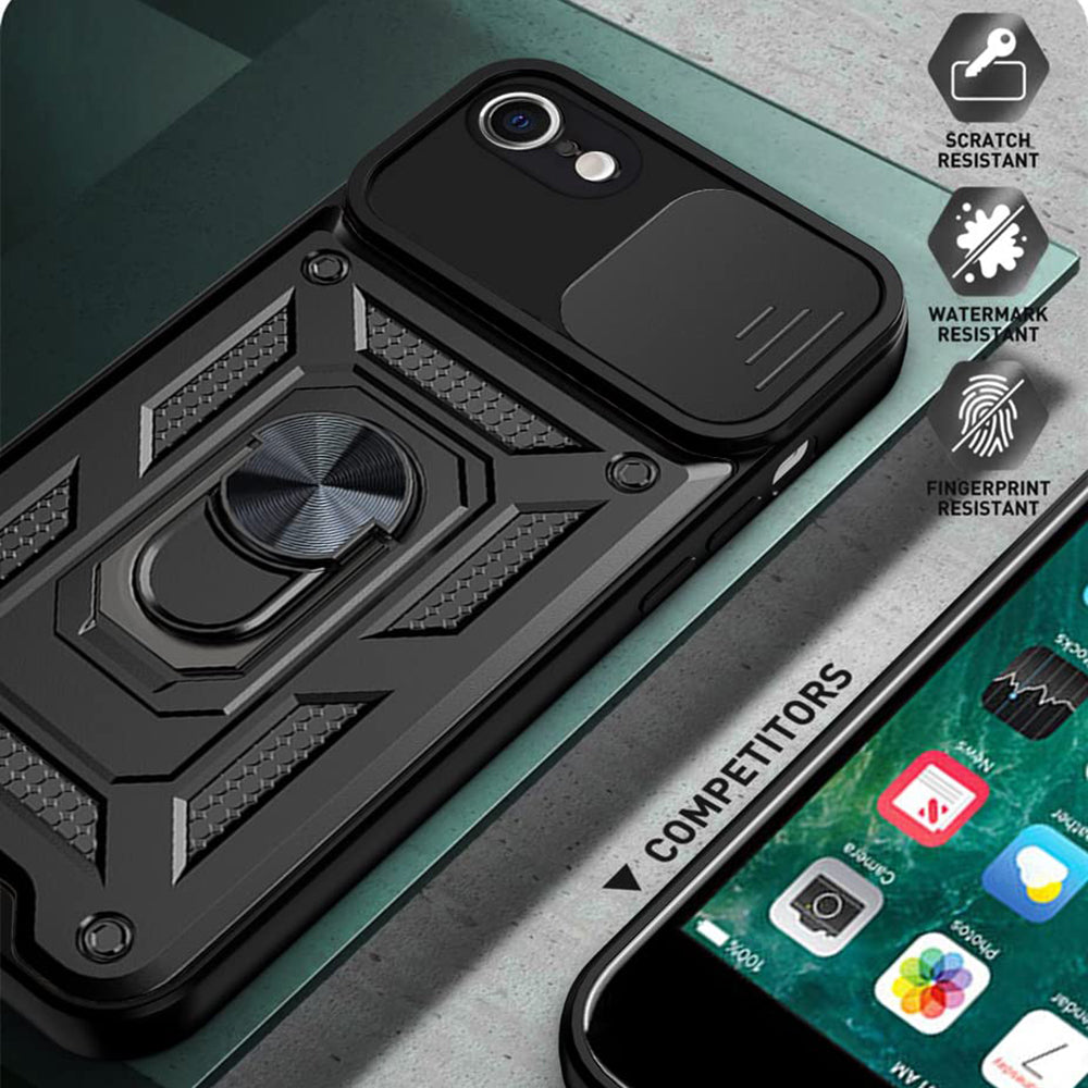 Custodia per Apple iPhone 6 / 6s, Techsuit, CamShield, Nera