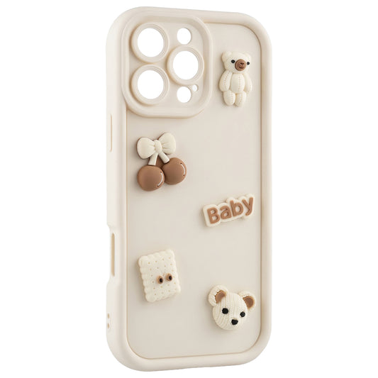 Coque pour Apple iPhone 13, OEM, Ultra Trendy 3D Bear, Beige