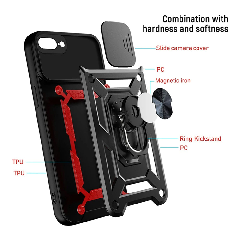 Custodia per Apple iPhone 8 Plus / 7 Plus, Techsuit, CamShield, Nera