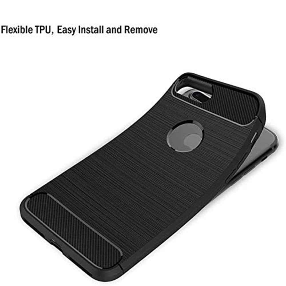 Custodia per Apple iPhone 8 Plus, Techsuit, Carbonio, Nera
