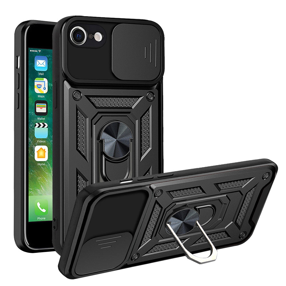 Custodia per Apple iPhone SE (2022) / SE (2020) / 8 / 7, Techsuit, CamShield, Nera