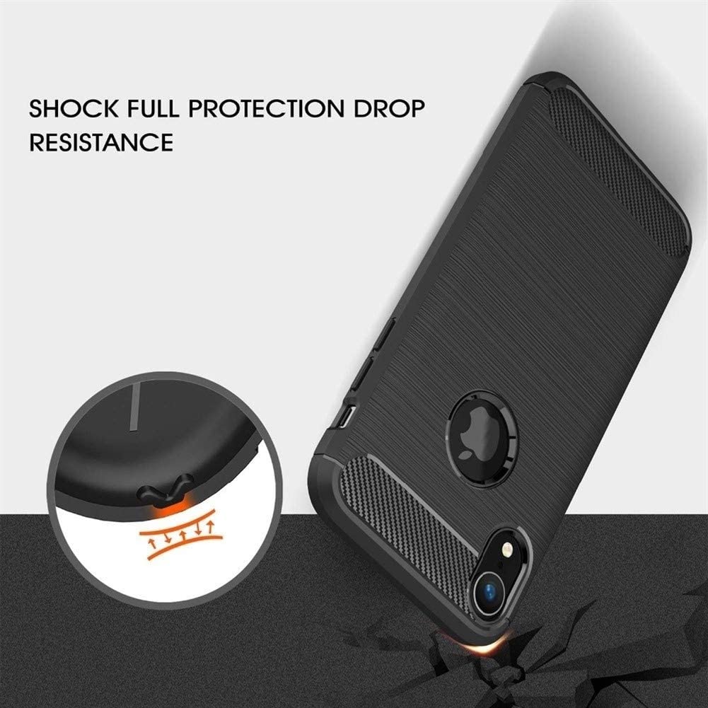 Custodia per Apple iPhone XR, Techsuit, Carbonio, Nera