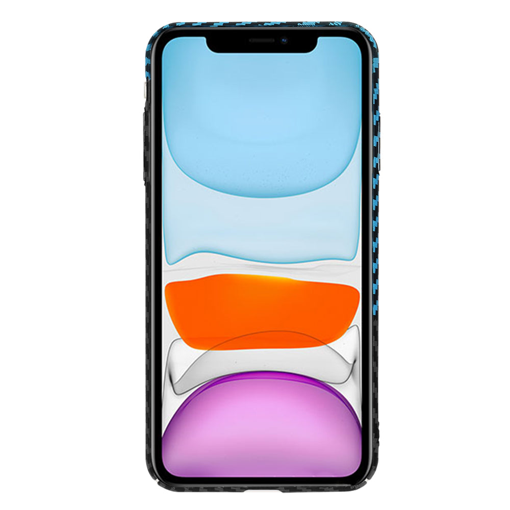 Custodia per Apple iPhone XR, Techsuit, Carbonite FiberShell, Nero Bleu