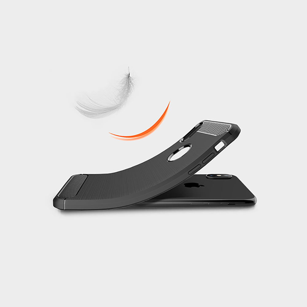 Custodia per Apple iPhone XS Max, Techsuit, Carbonio, Nera
