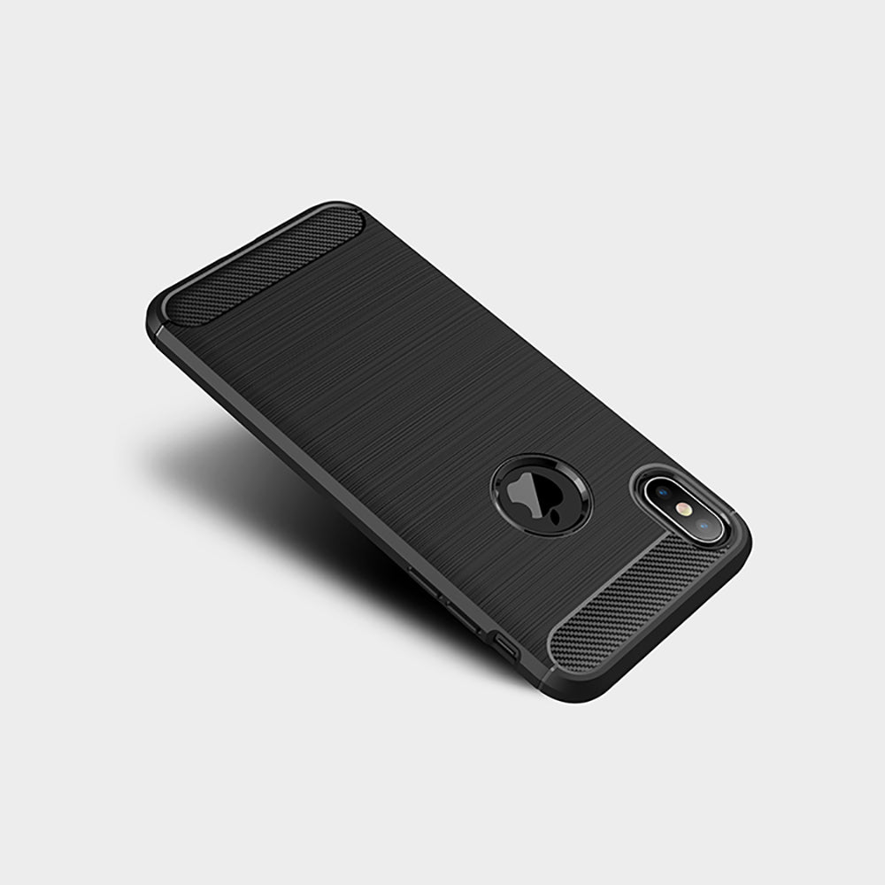 Custodia per Apple iPhone XS Max, Techsuit, Carbonio, Nera