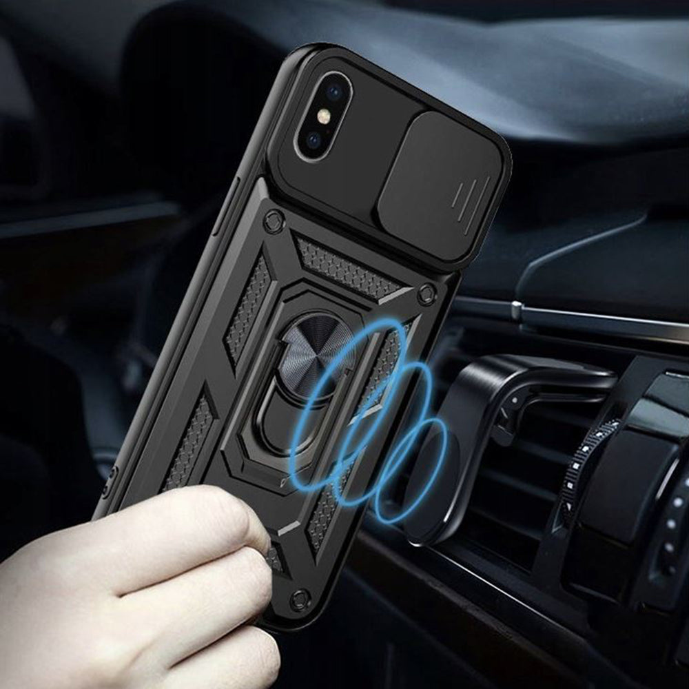 Custodia per Apple iPhone XS / X, Techsuit, CamShield, Nera