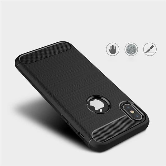 Coque pour Apple iPhone XS / X, Techsuit, Carbone, Noire