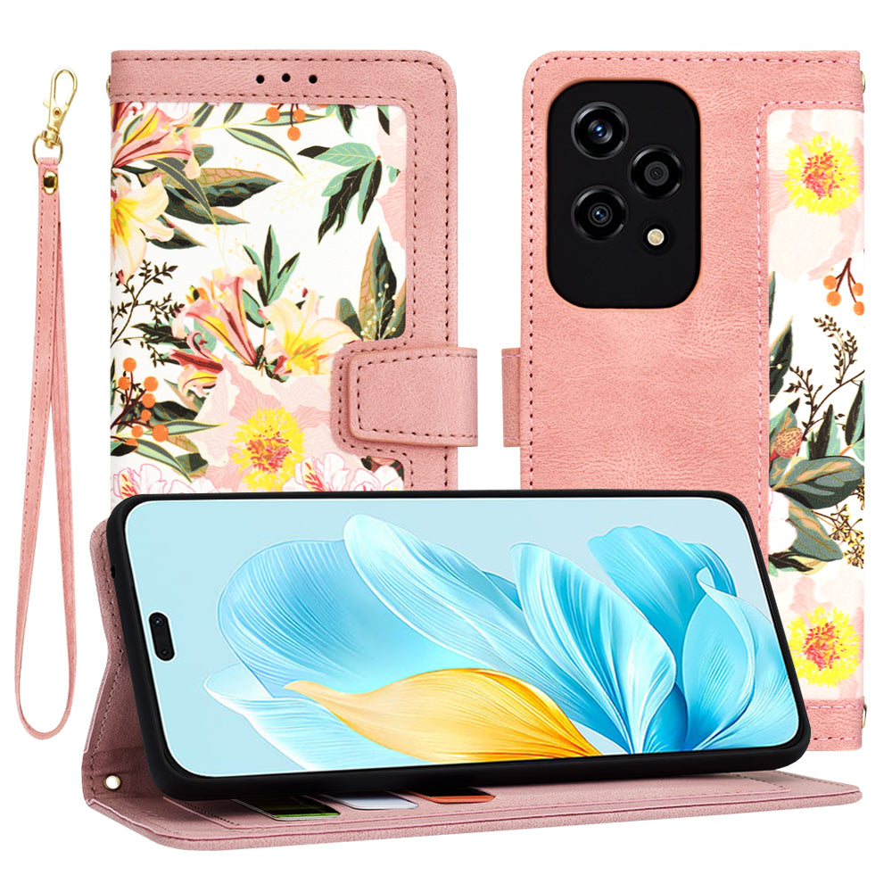 Coque pour Honor 200 Lite, Techsuit, FlipCraft, Rose