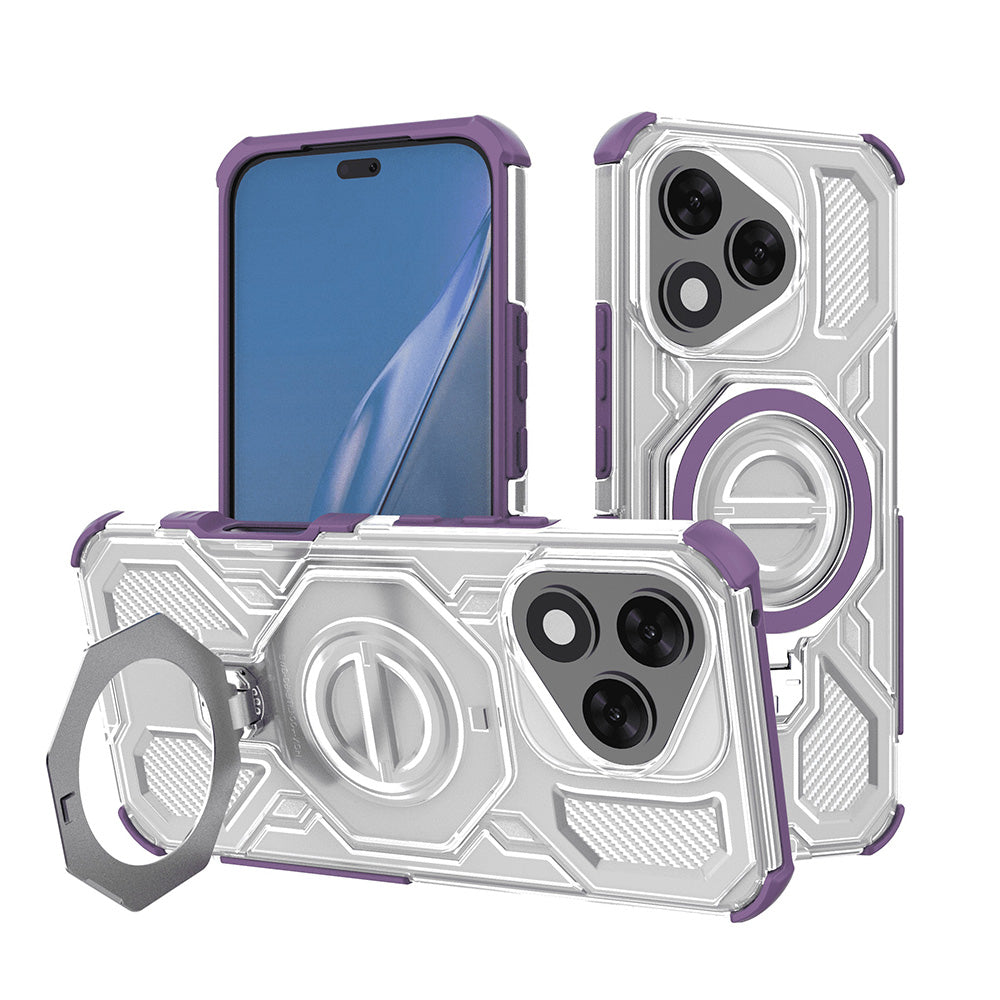Custodia per Honor 400 Lite, Techsuit, Carbon Shield Pro, Viola